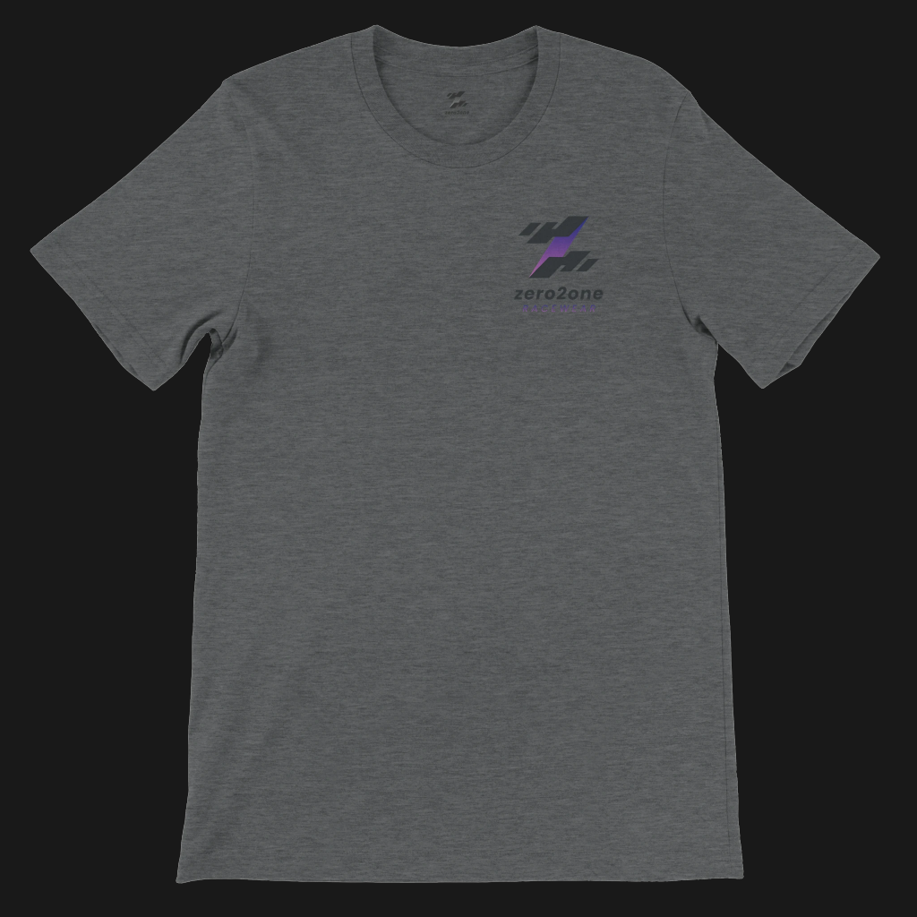 zero2one Academy Tee | Unisex | 100% cotton |